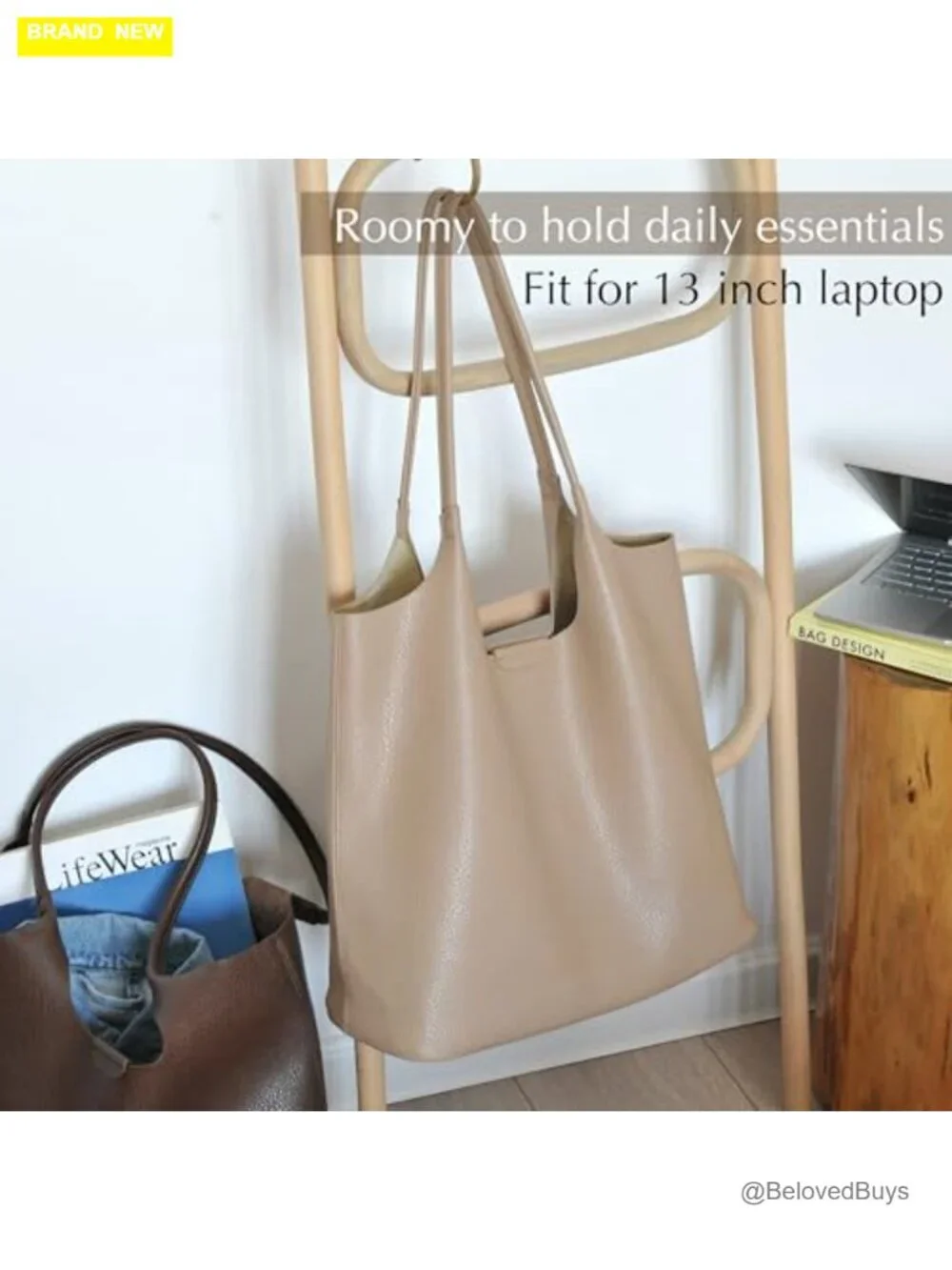Soft Vegan Leather Tote Bag Hobo Handbag Purse Travel Everyday